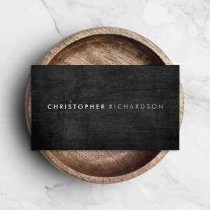 MODERN & MINIMAL on BLACK WOOD Business Card