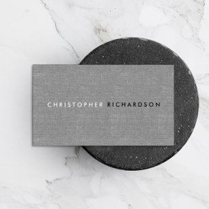 MODERN & MINIMAL on GRAY LINEN Business Card