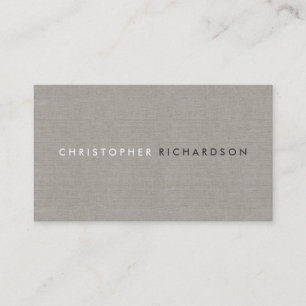 MODERN & MINIMAL on TAN LINEN Business Card