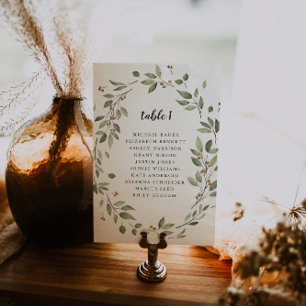 Modern Minimal Organic Greenery Table Seating Card