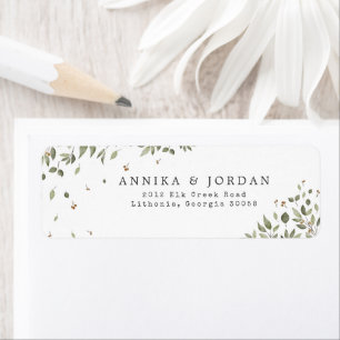 Modern Minimal Organic Greenery Wedding Address