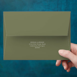 Modern Minimal Organic Greenery Wedding Matching Envelope