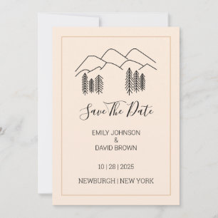 Modern Minimal Outside Nature Hills Save the Date Invitation