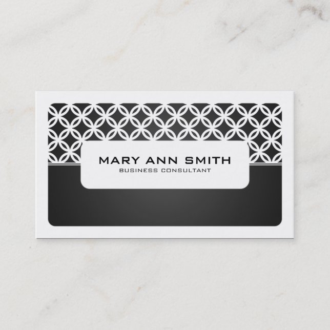 Modern / Minimal Overlapping Circles Black Business Card (Front)