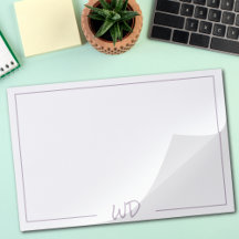 Modern Minimal Pale Purple Monogrammed Initials