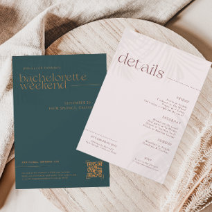 Modern Minimal Palms   Bachelorette Weekend  Invitation