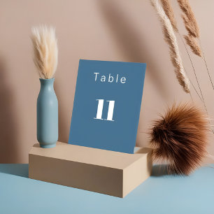 Modern Minimal pastel blue - Table Number Card Pedestal Sign