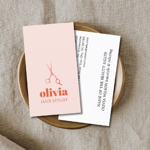 Modern Minimal Pastel Bold Hair Salon Business Card