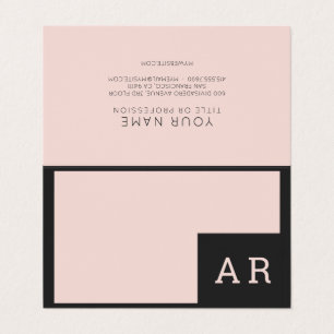 Modern Minimal Pastel pink & Black Business Business Card