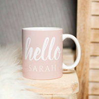 Modern Minimal Pastel Pink Hello And You Name