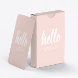 Modern Minimal Pastel Pink Hello And You Name Playing Cards<br><div class="desc">Modern Minimal Pastel Pink Hello And You Name</div>
