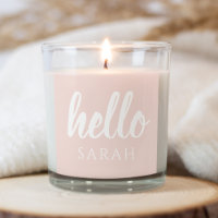 Modern Minimal Pastel Pink Hello And You Name
