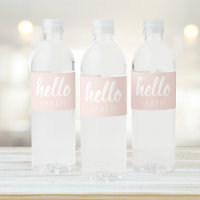 Modern Minimal Pastel Pink Hello And You Name