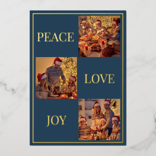 Modern Minimal Peace Love & Joy Family Photo