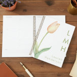 Modern Minimal Peach Watercolor Tulip Monogram Planner<br><div class="desc">Introducing our modern and elegant planner,  where simplicity and the beauty of a single stem pale peach watercolor tulip take centre stage. Against a pristine background,  this design captures the essence of pure and understated elegance. Add a name and initials for a personal touch. Created by Simply Farmhouse Press.</div>