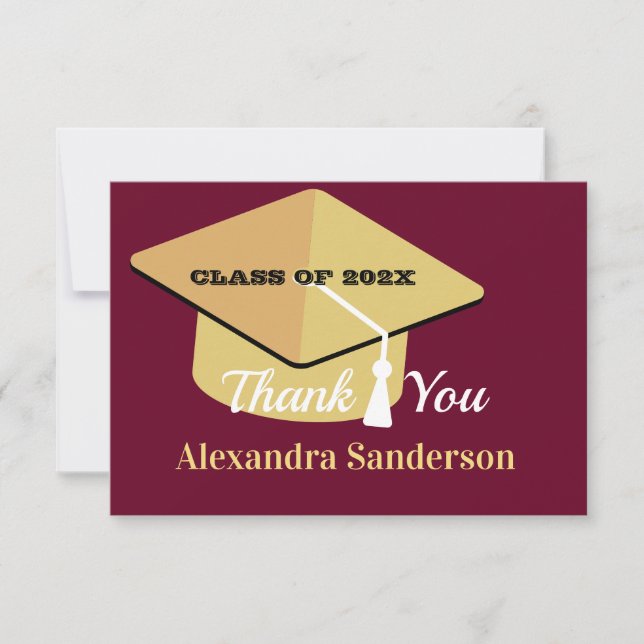 Modern Minimal Personalise School Class Graduation Thank You Card (Front)