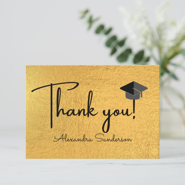 Modern Minimal Personalise School Class Graduation Thank You Card (Standing Front)