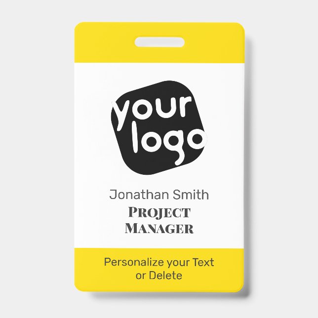    Modern Minimal Personalised Conference ID Badge (Front)