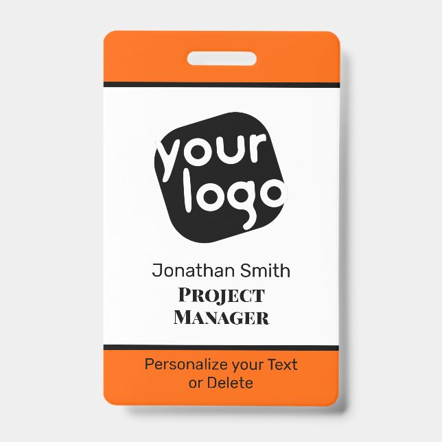    Modern Minimal Personalised Conference ID Badge (Front)