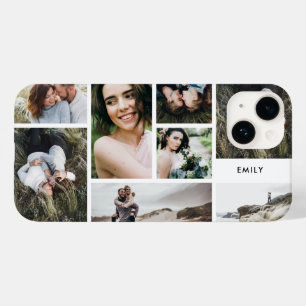 Modern minimal personalised family multi 7 photo Case-Mate iPhone 14 case