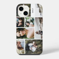 Modern minimal personalised family multi 7 photo