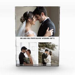 Modern Minimal Personalised Mr And Mrs Photo Block