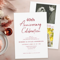 Modern Minimal Photo 40th Wedding Anniversary