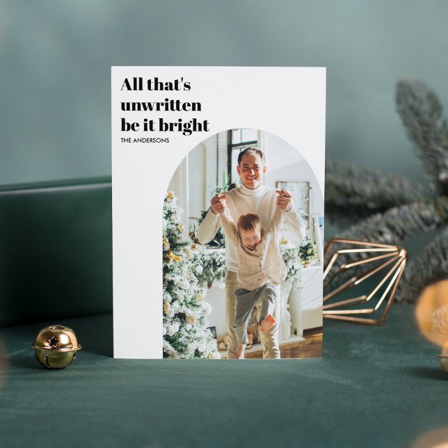 Modern Minimal Photo Arch Happy Holidays Invitation (Creator Uploaded)