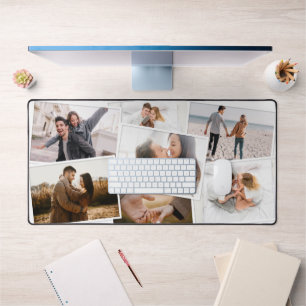 Modern minimal photo collage elegant  desk mat