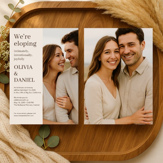 Modern Minimal Photo Elopement  Invitation (Creator Uploaded)
