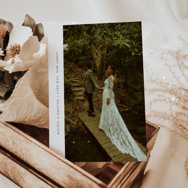 Modern Minimal Photo Elopement & Wedding Reception Invitation (Creator Uploaded)