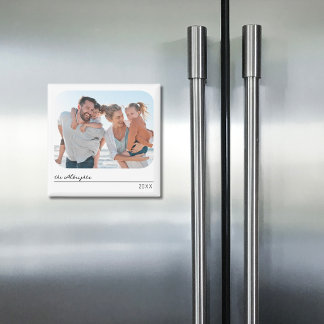 Modern Minimal Photo Family Script Magnet