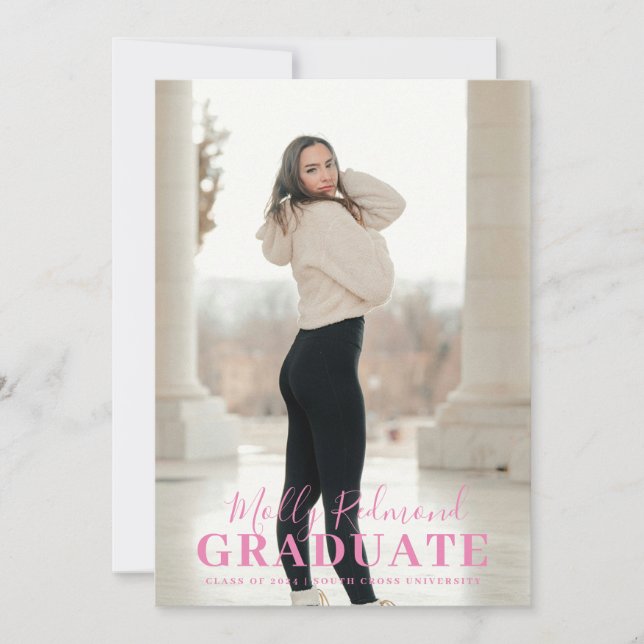 Modern Minimal Photo Graduation Announcement (Front)