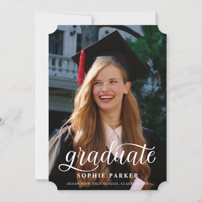 Modern Minimal Photo Graduation Announcement (Front)