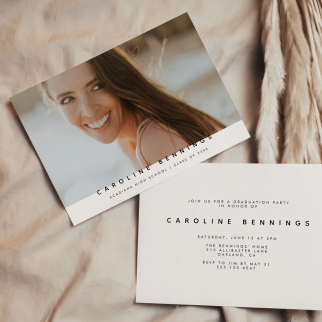 Modern Minimal Photo Graduation Invitation (Modern Minimal Photo Graduation Invitation)