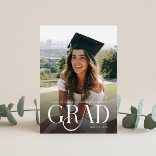 Modern Minimal Photo Graduation Party Invitation Postcard
