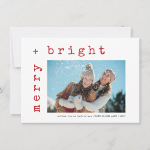 Modern Minimal Photo Joyful Christmas Holiday Card
