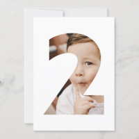 Modern Minimal Photo Number Two Second Birthday