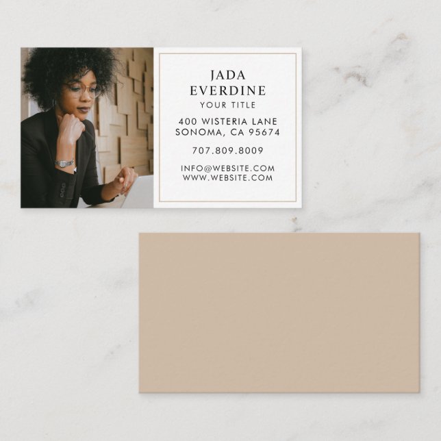 Modern Minimal Photo Professional Business Card (Front/Back)