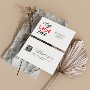 Modern, minimal photo replaceable logo business card