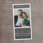 Modern Minimal Photo Save The Date<br><div class="desc">Customise with vertical photo. A simple save the date card with an engagement photo and details.</div>