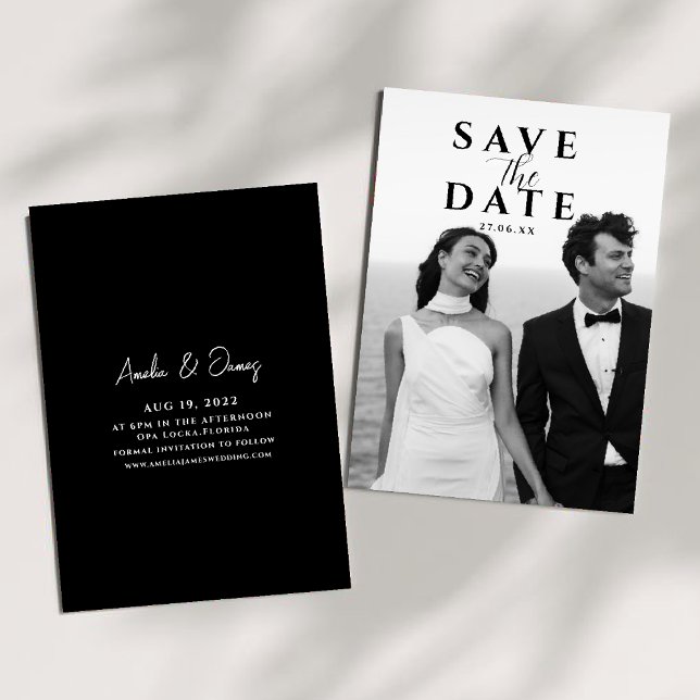 Modern Minimal Photo Save the Date wedding Invitation (Creator Uploaded)