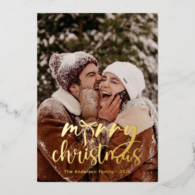 Modern Minimal Photo Script Christmas (Front)