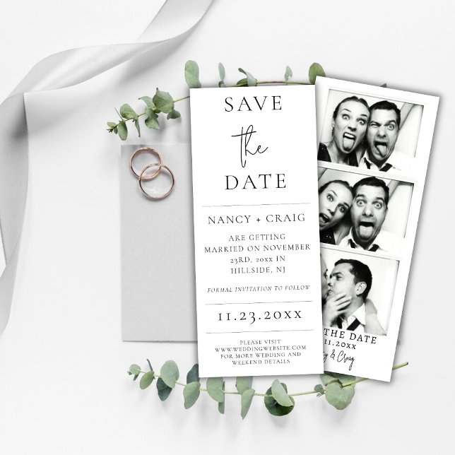 Modern Minimal Photo Strip Save The Date (Creator Uploaded)