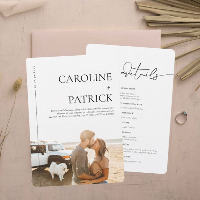 Modern Minimal | Photo Wedding Details &  Invitation (Creator Uploaded)