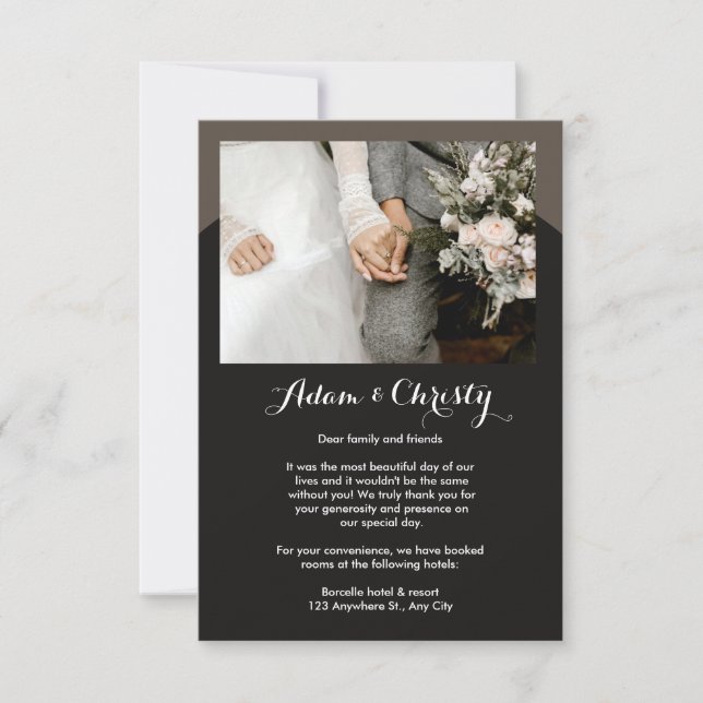 Modern Minimal | Photo Wedding Details &  Invitation (Front)
