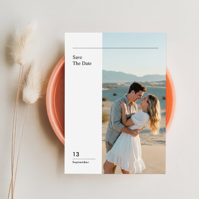 Modern Minimal Photo Wedding Save The Date Invitation (Creator Uploaded)
