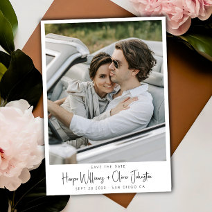 Modern Minimal Photo Wedding Save the Date Invitation