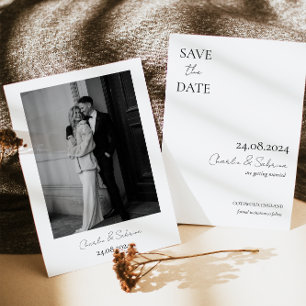 Modern Minimal Photo Wedding Save the Date Invite