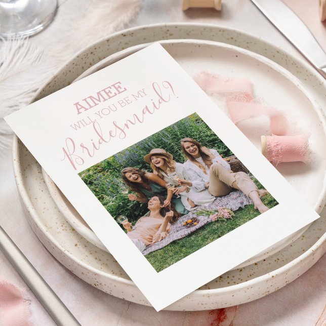 Modern Minimal Photo | Will You Be My Bridesmaid (Creator Uploaded)